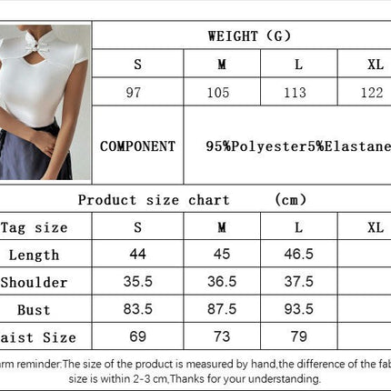 Women's Crop Tops Mock Neck Cut Out Summer Short Sleeve T-Shirts