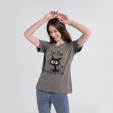 Womens Graphic Printed T Shirts Summer Short Sleeve Crew Neck Basic Tops Blouse