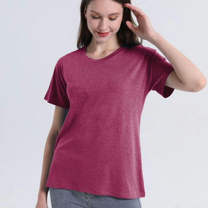 Summer Tops for Women Crewneck Short Sleeve Loose Fit Soft Blouses