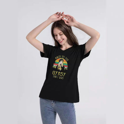 Women Casual Short Sleeve Crew Neck Basic Graphic Printing Blouse T-Shirt