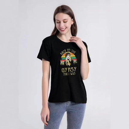 Women Casual Short Sleeve Crew Neck Basic Graphic Printing Blouse T-Shirt