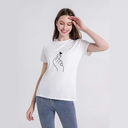 Womens Graphic T Shirts Summer Short Sleeve Crew Neck Tee Fashion Loose Tops