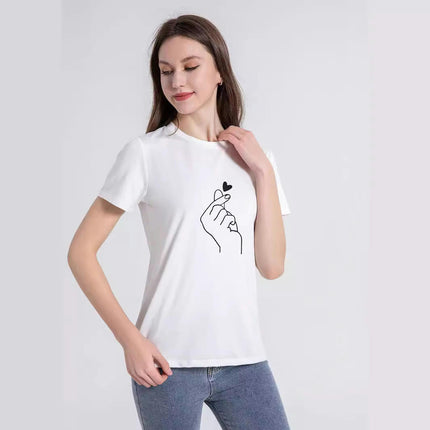 Womens Graphic T Shirts Summer Short Sleeve Crew Neck Tee Fashion Loose Tops