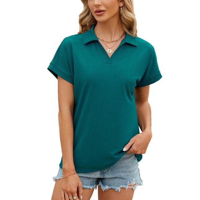 Polo Shirts for Women Short Sleeve Summer Tops V Neck Collared T Shirts