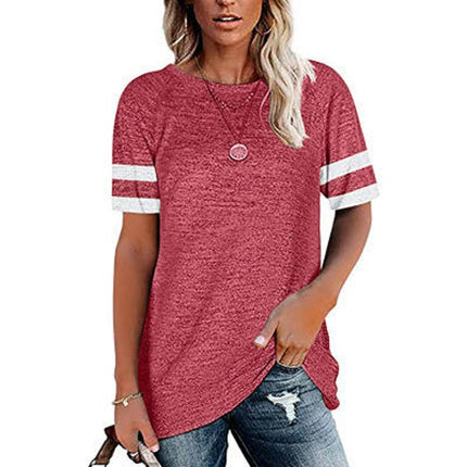 Womens Casual Short Sleeve T Shirts Crew Neck Loose Fit Tops Basic Summer Tees