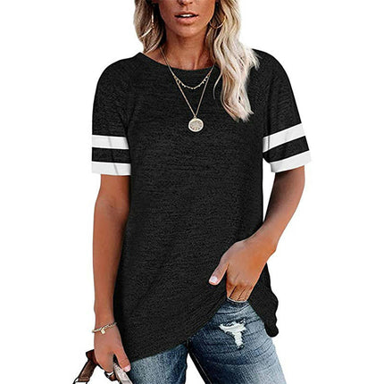 Womens Casual Short Sleeve T Shirts Crew Neck Loose Fit Tops Basic Summer Tees