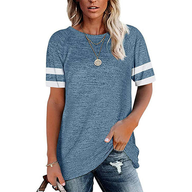 Womens Casual Short Sleeve T Shirts Crew Neck Loose Fit Tops Basic Summer Tees