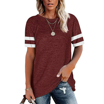 Womens Casual Short Sleeve T Shirts Crew Neck Loose Fit Tops Basic Summer Tees