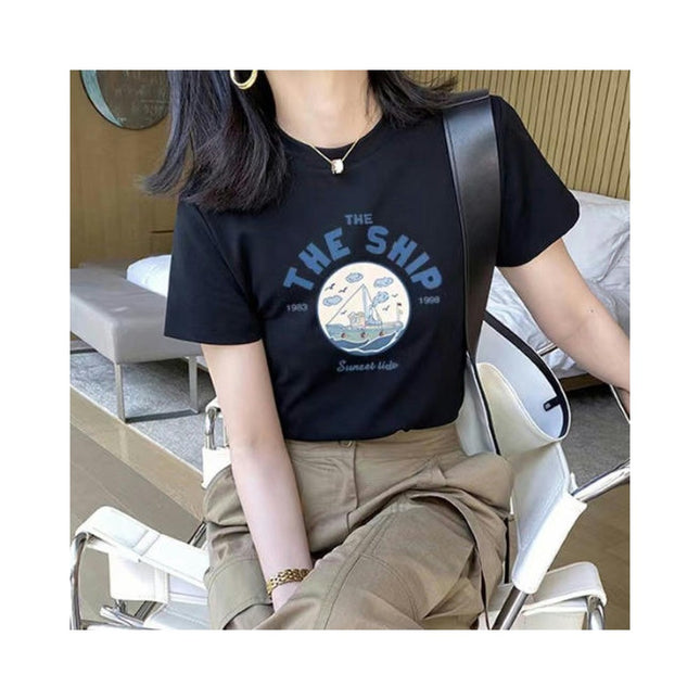 Graphic Tees for Women Short Sleeve Summer Tops Crewneck T Shirt