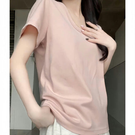 Womens T Shirts Short Sleeve Crewneck Loose Summer Tees Basic Tops