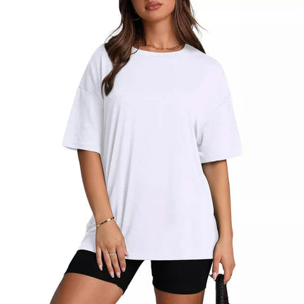 Women's Crew Neck Tops Loose Shirt Basic Short Sleeves Summer T Shirt