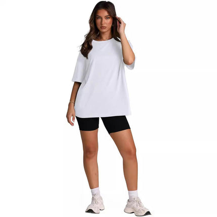 Women's Crew Neck Tops Loose Shirt Basic Short Sleeves Summer T Shirt