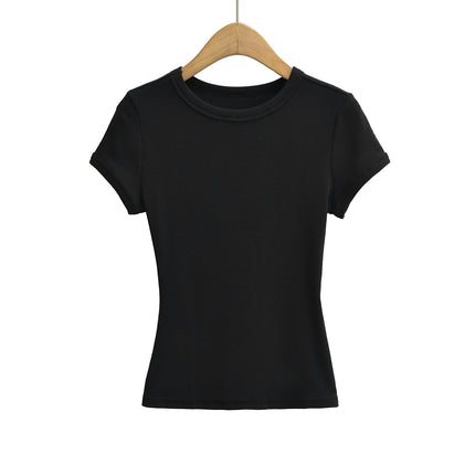 Short Sleeve Shirts for Women Basic Crew Neck T Shirts Going Out Slim Fit Crop Top