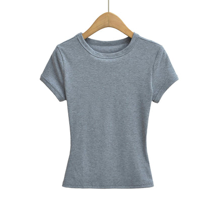 Short Sleeve Shirts for Women Basic Crew Neck T Shirts Going Out Slim Fit Crop Top