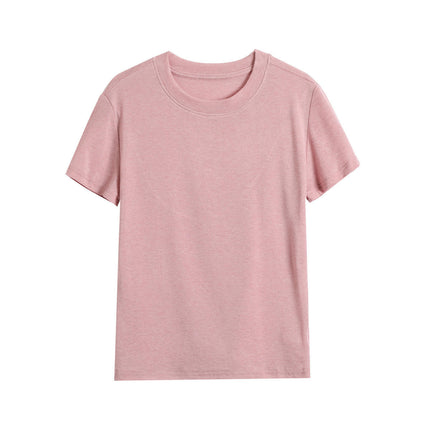 Women Basic T Shirts Tops Short Sleeve Crewneck Slim Fit Cute Summer Crop Top