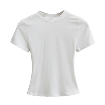 Women's Basic Short Sleeve Shirts Casual Going Out Tops Slim Fit Crew Neck T Shirts