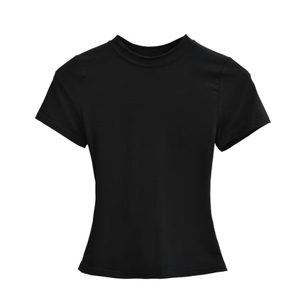 Women's Basic Short Sleeve Shirts Casual Going Out Tops Slim Fit Crew Neck T Shirts