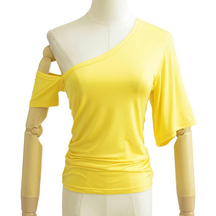 Women's One Off The Shoulder Top Short Sleeve Going Out Slim Fit T Shirt