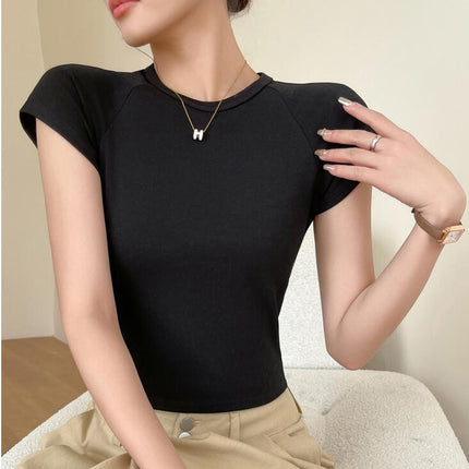 Women's Casual Basic Going Out Crop Tops Slim Fit Short Sleeve Crew Neck T Shirts