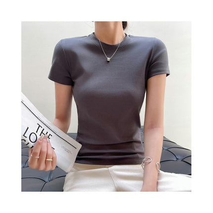 Women's Short Sleeve Crew Neck Slim Fit T Shirts Summer Basic Going Out Tops