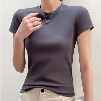 Women's Short Sleeve Crew Neck Slim Fit T Shirts Summer Basic Going Out Tops