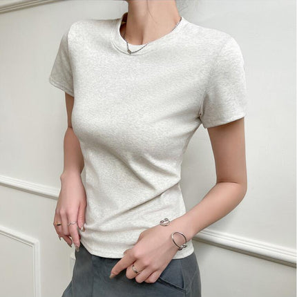 Women's Short Sleeve Crew Neck Slim Fit T Shirts Summer Basic Going Out Tops