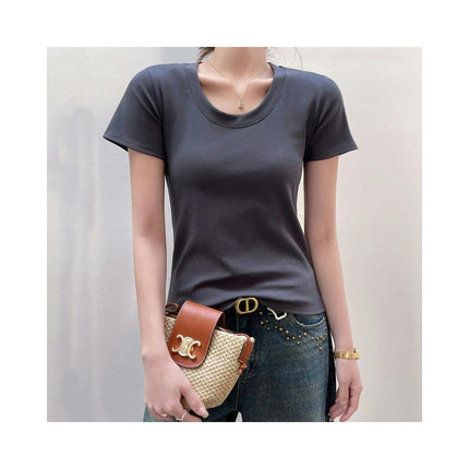 Women's Fashion Short Sleeve Slim Fit T Shirt Crew Neck Going Out Crop Tops