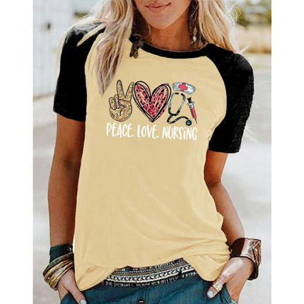 Women's Graphic Print Tops Casual Short Sleeve Summer Crewneck Tee Shirt