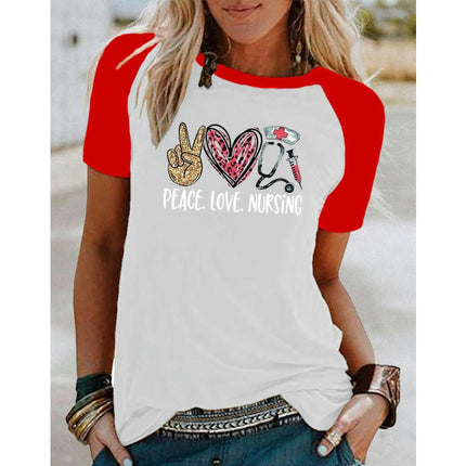 Women's Graphic Print Tops Casual Short Sleeve Summer Crewneck Tee Shirt