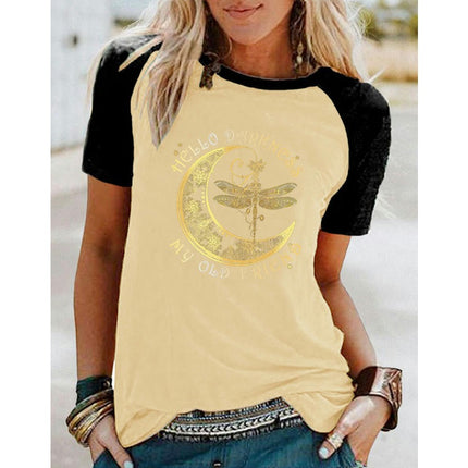 Womens Graphic Tees Short Sleeve Summer Tops Print Crew Neck Casual Cute T Shirts