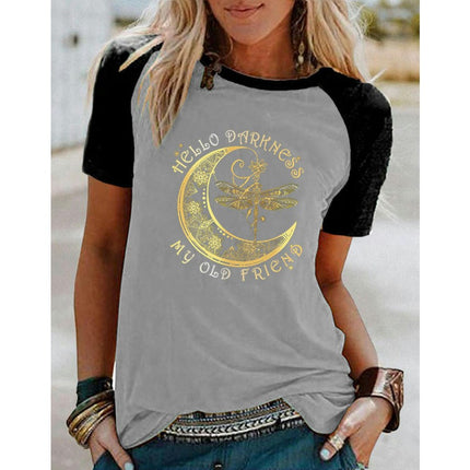 Womens Graphic Tees Short Sleeve Summer Tops Print Crew Neck Casual Cute T Shirts