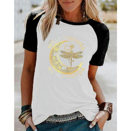 Womens Graphic Tees Short Sleeve Summer Tops Print Crew Neck Casual Cute T Shirts