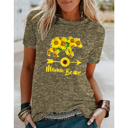 Women's Graphic Print Tops Casual Short Sleeve Summer Crew Neck T Shirt