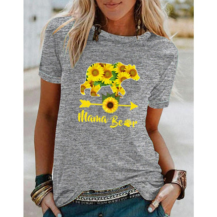 Women's Graphic Print Tops Casual Short Sleeve Summer Crew Neck T Shirt