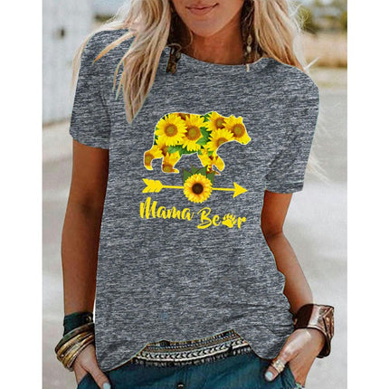 Women's Graphic Print Tops Casual Short Sleeve Summer Crew Neck T Shirt