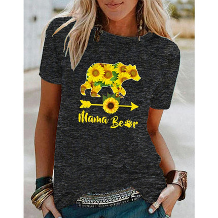 Women's Graphic Print Tops Casual Short Sleeve Summer Crew Neck T Shirt