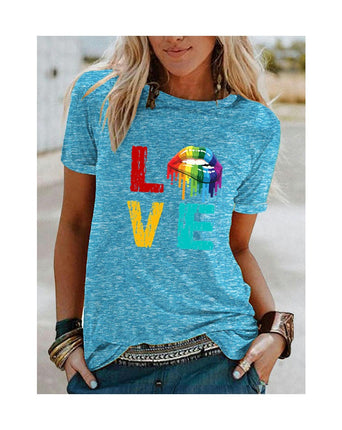 Womens Short Sleeve Graphic Tops Round Neck Tees Summer Cute T Shirts