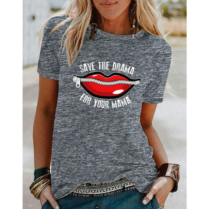 Women's Round Neck Shirt Funny Graphic Tshirt Casual Short Sleeve Tee Tops