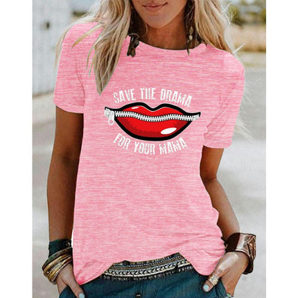 Women's Round Neck Shirt Funny Graphic Tshirt Casual Short Sleeve Tee Tops