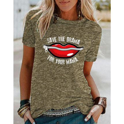 Women's Round Neck Shirt Funny Graphic Tshirt Casual Short Sleeve Tee Tops