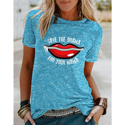 Women's Round Neck Shirt Funny Graphic Tshirt Casual Short Sleeve Tee Tops