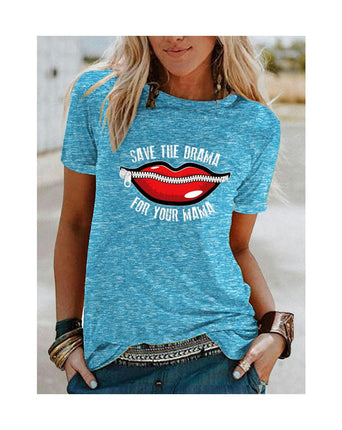 Women's Round Neck Shirt Funny Graphic Tshirt Casual Short Sleeve Tee Tops