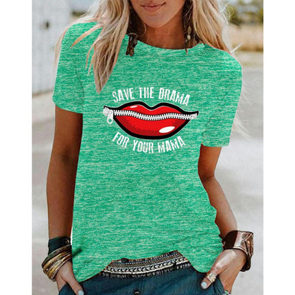 Women's Round Neck Shirt Funny Graphic Tshirt Casual Short Sleeve Tee Tops