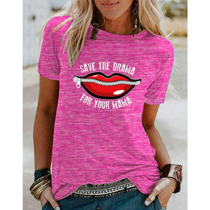 Women's Round Neck Shirt Funny Graphic Tshirt Casual Short Sleeve Tee Tops