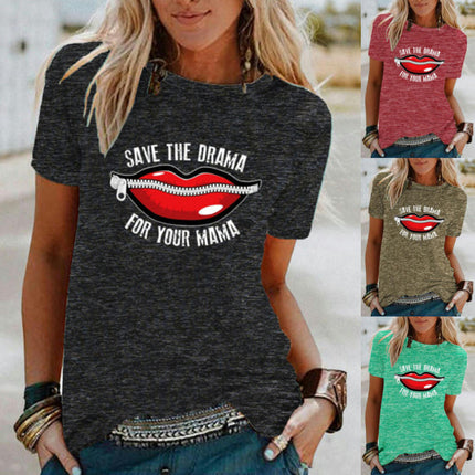 Women's Round Neck Shirt Funny Graphic Tshirt Casual Short Sleeve Tee Tops