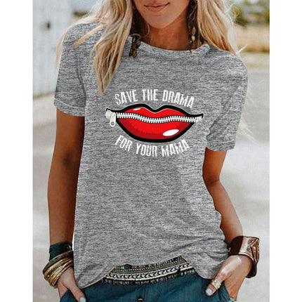 Women's Round Neck Shirt Funny Graphic Tshirt Casual Short Sleeve Tee Tops