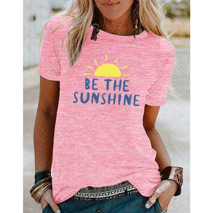 Graphic Tees for Women Short Sleeve Summer Tops Funny Letter Printed Casual T Shirts