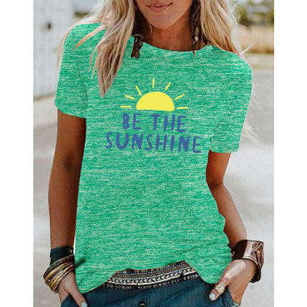 Graphic Tees for Women Short Sleeve Summer Tops Funny Letter Printed Casual T Shirts