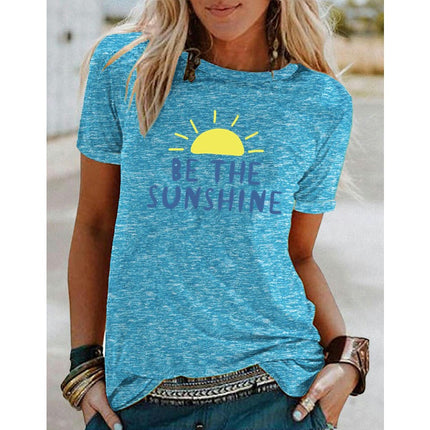 Graphic Tees for Women Short Sleeve Summer Tops Funny Letter Printed Casual T Shirts