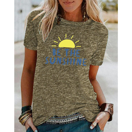 Graphic Tees for Women Short Sleeve Summer Tops Funny Letter Printed Casual T Shirts